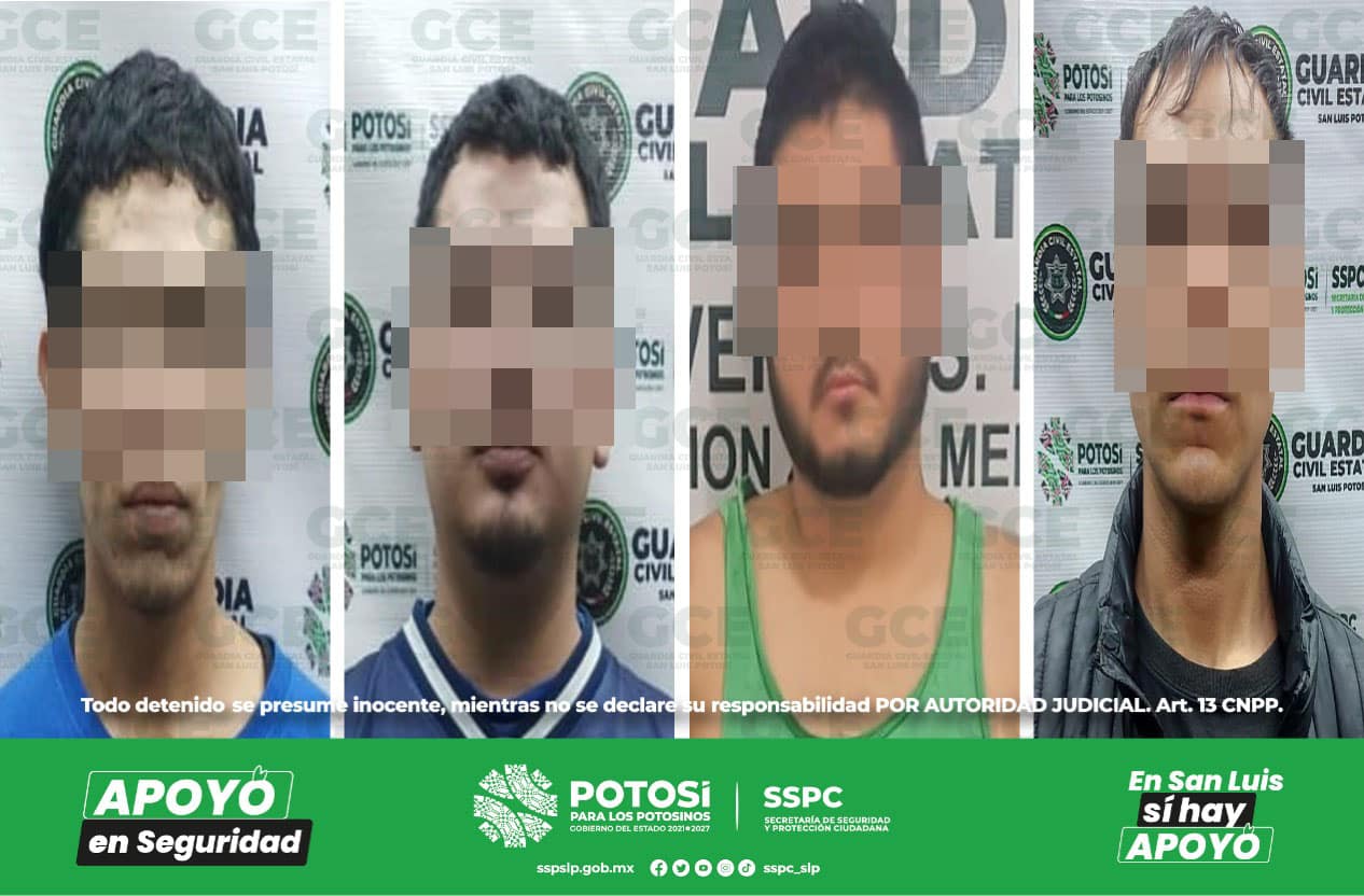 detienen a cuatro sujetos