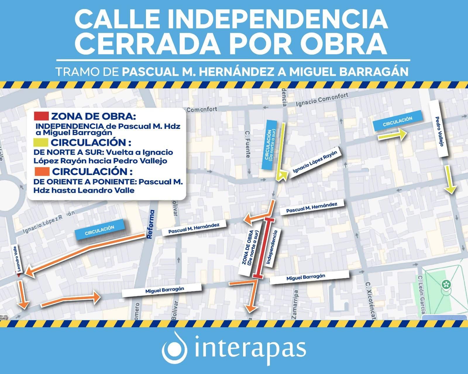 Interapas interviene líneas agua y drenaje en la calle Independencia
