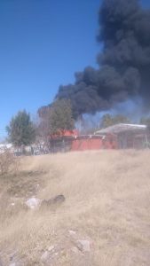 Incendio en la comunidad de Coyotes, en Aguascalientes pipa