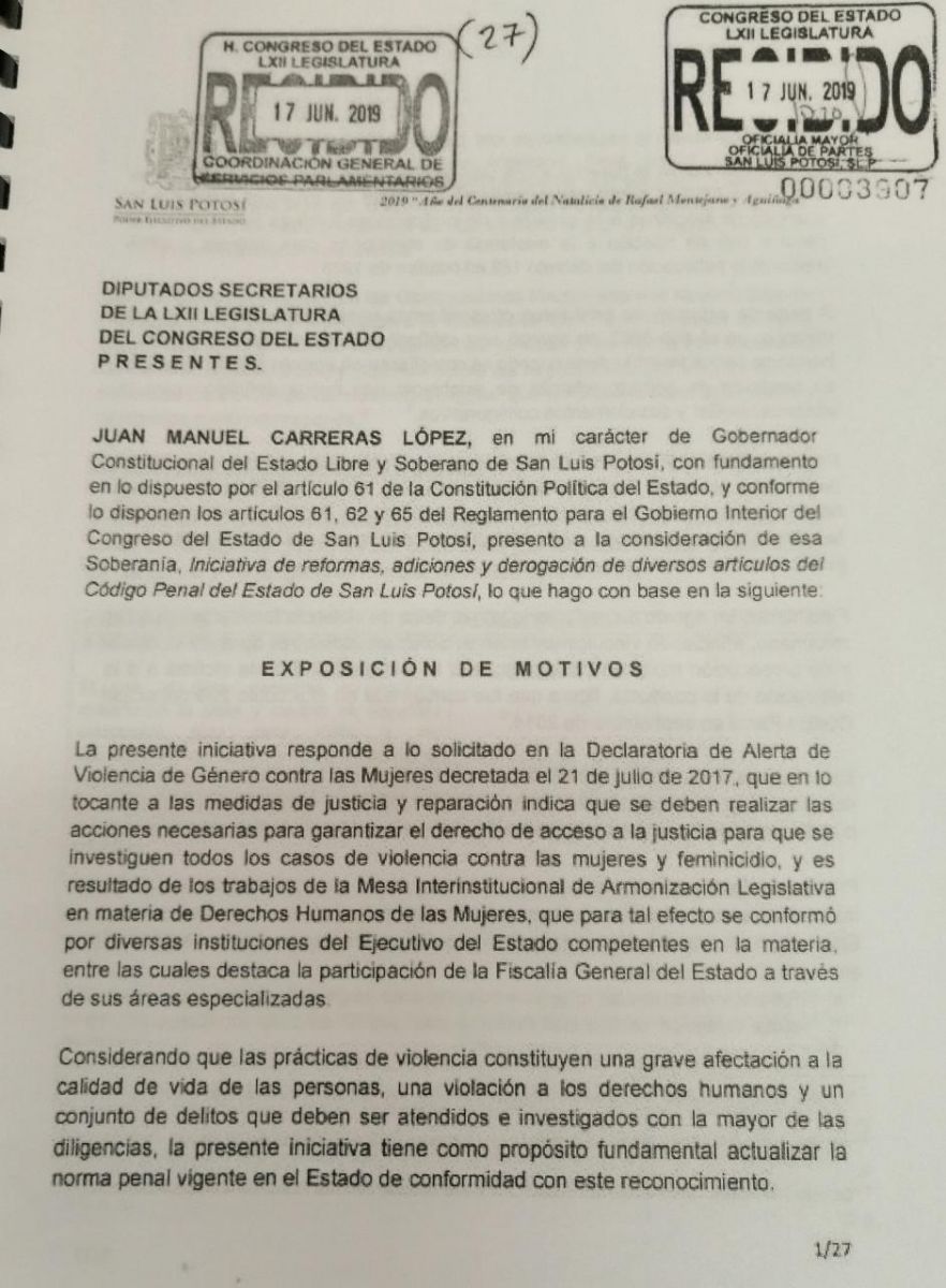 Iniciativa Ley Libre de Violencia 220819
