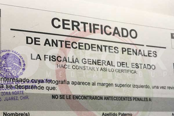 carta de no antecedentes