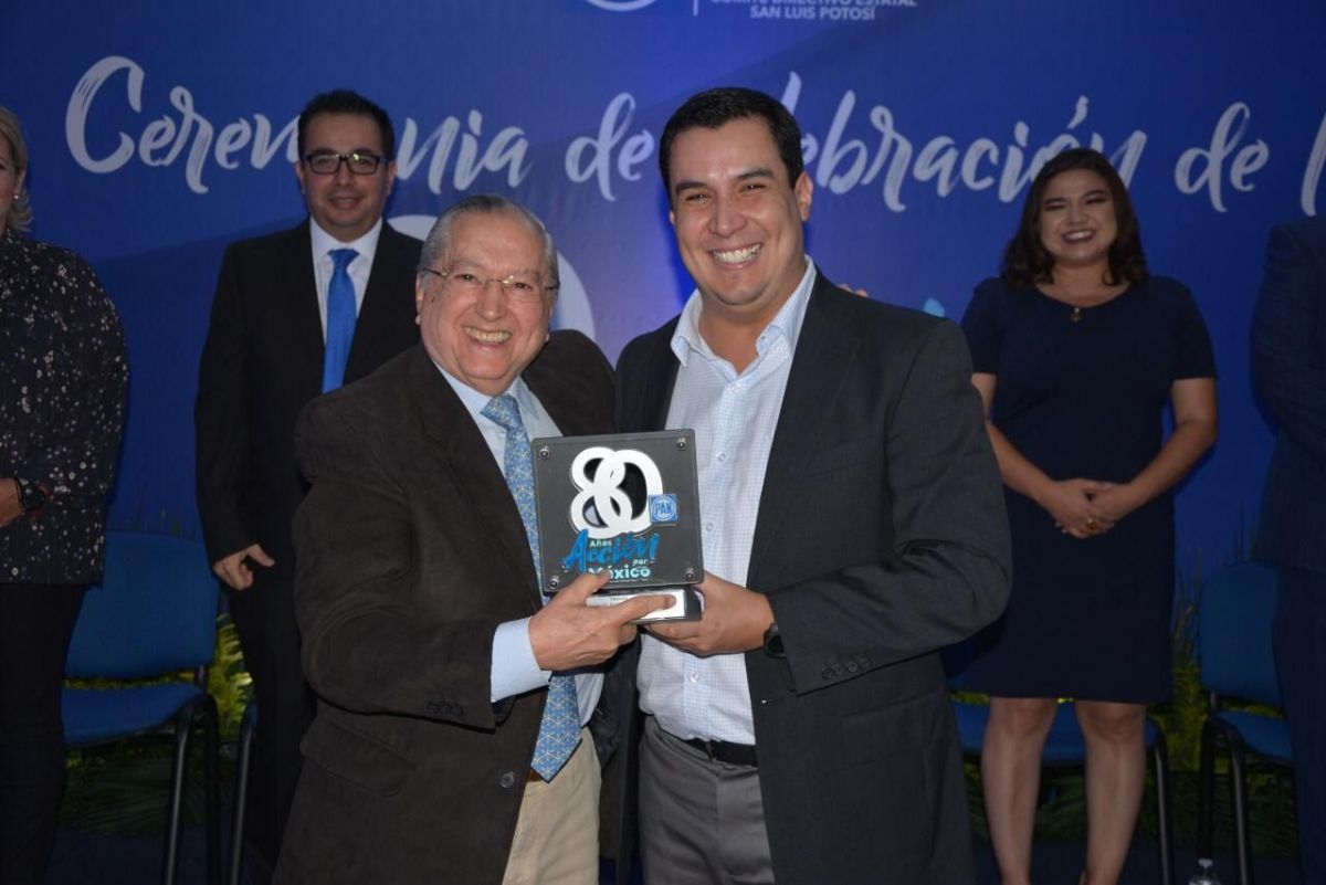 Francisco Xavier Salazar y Francisco Aguilar, líder del PAN en SLP
