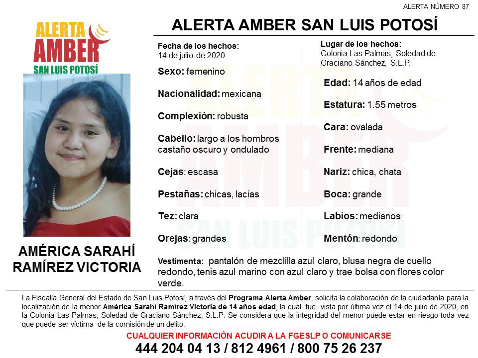 menor de 14 años alerta amber