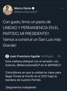Marco Gama propone pacto de unidad