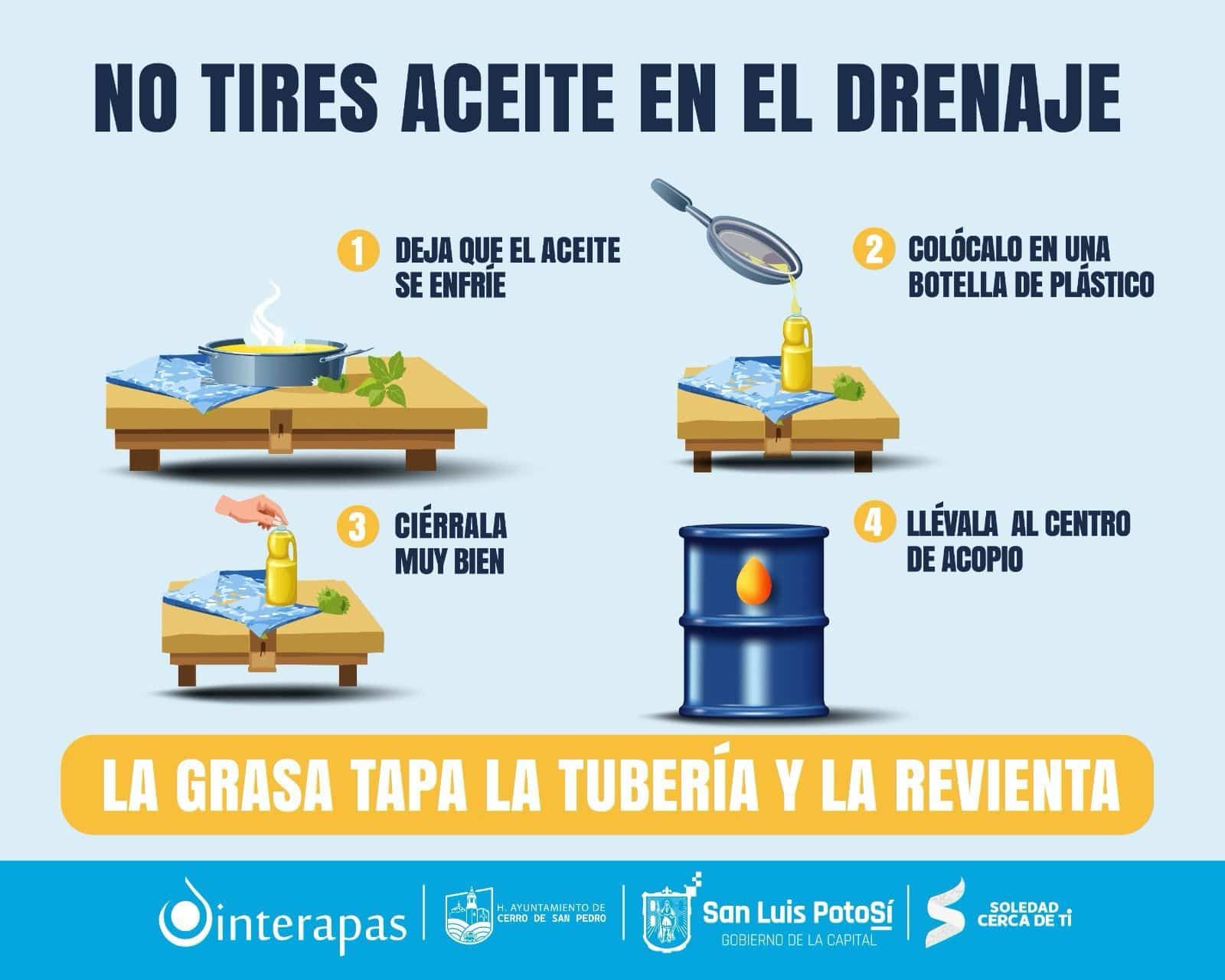 aceite drenaje gobierno municipal slp